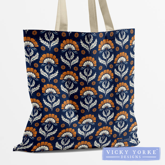 NEW Organic Cotton Book Bag Heritage Cottage Vicky Yorke