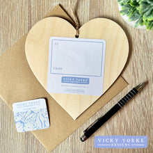 Load image into Gallery viewer, 'Cards To Keep' Wooden Hanging Heart – 'Heritage Cottage - Berries'