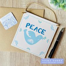Load image into Gallery viewer, 'Cards To Keep' Wooden Mini Wall Hanging – 'Peace'