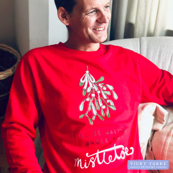 Christmas Jumper Sweatshirt Under The Mistletoe Vicky
