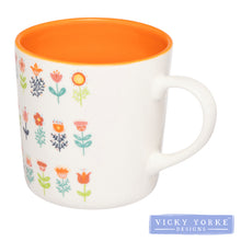 Load image into Gallery viewer, Mug – Folk Florals 'Flower Rows'