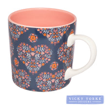 Load image into Gallery viewer, Mug – Folk Florals 'Hearts'
