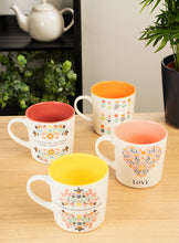Load image into Gallery viewer, Mug – Folk Florals 'Flower Rows'