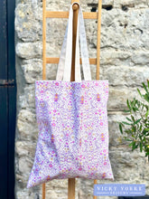 Load image into Gallery viewer, Cotton &#39;Love Is In The Air - Bees&#39; Book Bag by Vicky Yorke Designs
