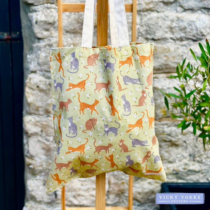 Cotton 'Ginger & Olive - Cats' Book Bag by Vicky Yorke Designs