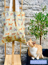 Load image into Gallery viewer, Cotton &#39;Ginger &amp; Olive - Cats&#39; Book Bag by Vicky Yorke Designs