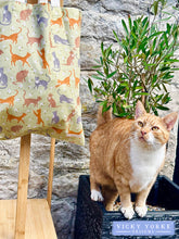 Load image into Gallery viewer, Cotton &#39;Ginger &amp; Olive - Cats&#39; Book Bag by Vicky Yorke Designs