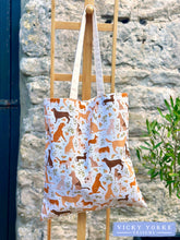 Load image into Gallery viewer, Cotton &#39;Ginger &amp; Olive - Dogs&#39; Book Bag by Vicky Yorke Designs