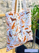 Load image into Gallery viewer, Cotton &#39;Ginger &amp; Olive - Dogs&#39; Book Bag by Vicky Yorke Designs