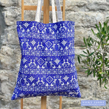 Load image into Gallery viewer, Cotton &#39;Home On The Prairie - Hares&#39; Book Bag by Vicky Yorke Designs