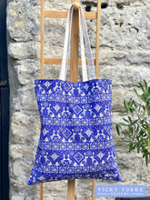 Load image into Gallery viewer, Cotton &#39;Home On The Prairie - Hares&#39; Book Bag by Vicky Yorke Designs