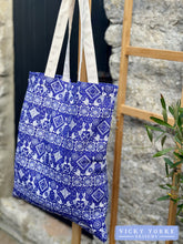 Load image into Gallery viewer, Cotton &#39;Home On The Prairie - Hares&#39; Book Bag by Vicky Yorke Designs