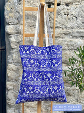 Load image into Gallery viewer, Cotton &#39;Home On The Prairie - Hares&#39; Book Bag by Vicky Yorke Designs