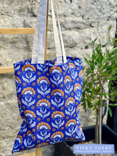 Load image into Gallery viewer, Cotton &#39;Heritage Cottage - Flowers&#39; Book Bag by Vicky Yorke Designs