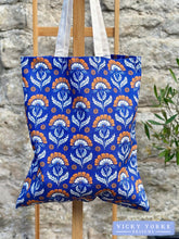 Load image into Gallery viewer, Cotton &#39;Heritage Cottage - Flowers&#39; Book Bag by Vicky Yorke Designs