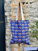 Load image into Gallery viewer, Cotton &#39;Heritage Cottage - Flowers&#39; Book Bag by Vicky Yorke Designs