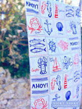 Load image into Gallery viewer, Cotton Tea Towel - &#39;Ahoy There!&#39; Coastal Design