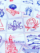 Load image into Gallery viewer, Cotton Tea Towel - &#39;Ahoy There!&#39; Coastal Design