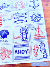 Load image into Gallery viewer, Cotton Tea Towel - &#39;Ahoy There!&#39; Coastal Design