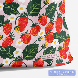 ***NEW*** Organic Cotton Book Bag - 'Fruitful Lands' Strawberries
