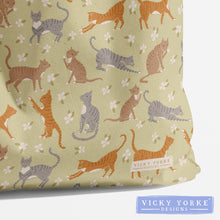 Load image into Gallery viewer, ***NEW*** Organic Cotton Book Bag - &#39;Ginger &amp; Olive&#39; Cats