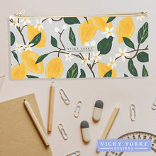 Load image into Gallery viewer, ***NEW*** Organic Cotton Pencil Case - &#39;Fruitful Lands&#39; - Lemons