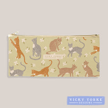Load image into Gallery viewer, ***NEW*** Organic Cotton Pencil Case - &#39;Ginger &amp; Olive&#39; Cats