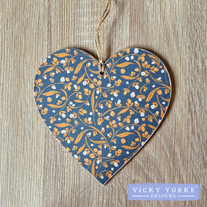 ***NEW*** 'Cards To Keep' Wooden Hanging Heart – 'Heritage Cottage - Berries'