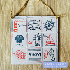 ***NEW*** 'Cards To Keep' Wooden Mini Wall Hanging – 'Ahoy'