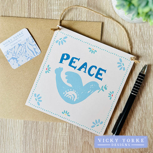 ***NEW*** 'Cards To Keep' Wooden Mini Wall Hanging – 'Peace'