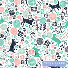 Load image into Gallery viewer, oven-gloves-cat-pattern