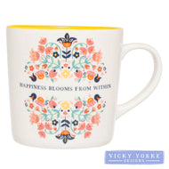 Mug – Folk Florals 'Happiness Blooms From Within'