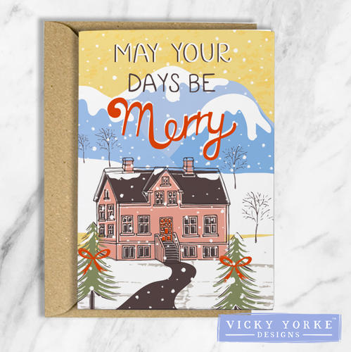 Christmas Card: Vintage Village - May Your Days Be Merry