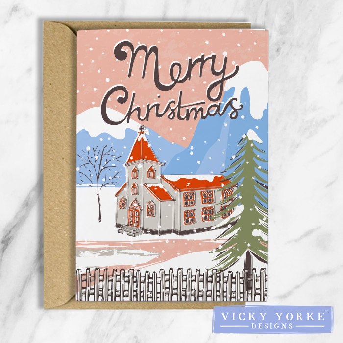 Christmas Card: Vintage Village - Merry Christmas