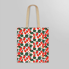 Load image into Gallery viewer, ***NEW*** Organic Cotton Book Bag - &#39;Fruitful Lands&#39; Strawberries