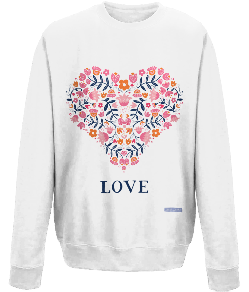 Sweatshirt - Folk Florals 'Love Heart'